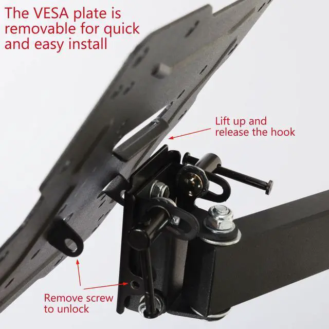 Alt view image 3 of 7 - VideoSecu TV Wall Mount for Most 26 32 39 40 42 43 46 47 48 50 55" LED LCD Plasma  Full Motion Tilt Swivel Articulating Arm Bracket ch5