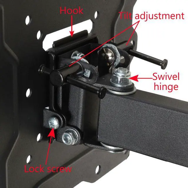 Alt view image 4 of 7 - VideoSecu TV Wall Mount for Most 26 32 39 40 42 43 46 47 48 50 55" LED LCD Plasma  Full Motion Tilt Swivel Articulating Arm Bracket ch5