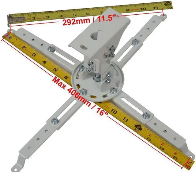 Alt view image 4 of 5 - VideoSecu LCD DLP Projector Mount with Tilt, Swivel 90°and Rotate Bracket, Lock and Release Design, White - fits Flat and Vaulted Ceiling BSL