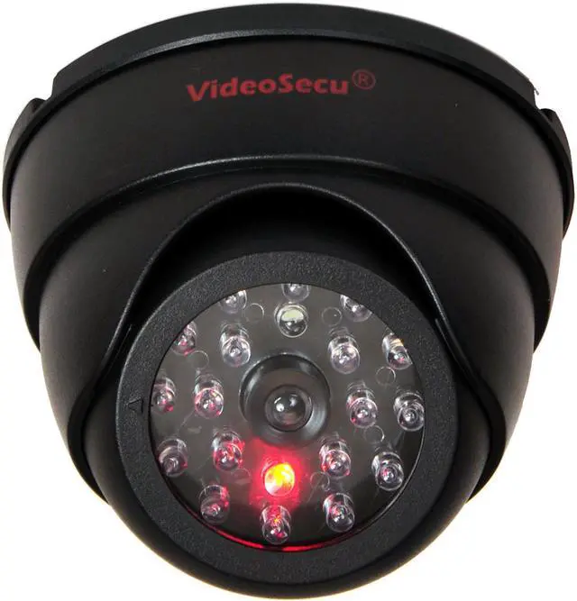 Main image of VideoSecu CCTV Dummy Surveillance Dome Camera Fake Infrared IR LED Home Security Camera with Blinking Flashing Light Indoor Imitation Simulated BZS