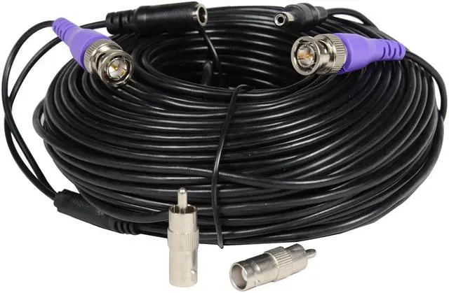 Main image of VideoSecu 150ft HD Security Camera BNC Video Power Cable Pre-made All-in-One Cord for CCTV DVR Surveillance System HD Security Camera 960P/720P, TVI, CVI, AHD Analog Camera Free BNC RCA Connectors B7L