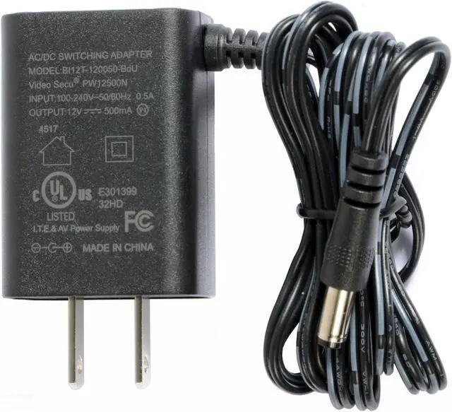 Main image of VideoSecu CCTV Security Camera Power Supply 12V DC 500mA Regulated Switching Adapter Surveillance WVM