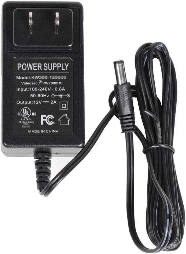 Main image of VideoSecu 12V DC 2A Security Camera Power Supply Adapter 2000mA 100-240V AC Regulated CCTV Surevillance 1i1