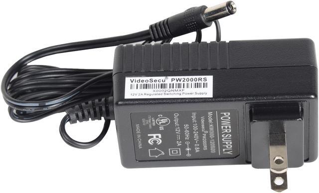 Alt view image 3 of 4 - VideoSecu 12V DC 2A Security Camera Power Supply Adapter 2000mA 100-240V AC Regulated CCTV Surevillance 1i1