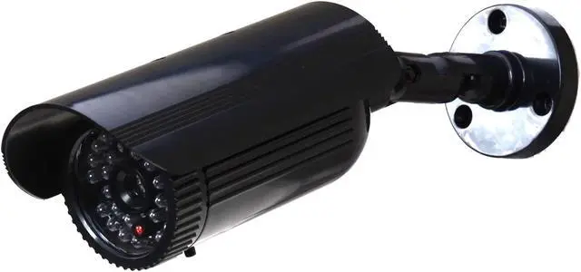 Alt view image 3 of 5 - VideoSecu 2 Pack Fake Security Camera Dummy Infrared IR LED Light CCTV Home Bullet with Blinking Flashing Light Indoor Imitation Simulated Surveillance BFB