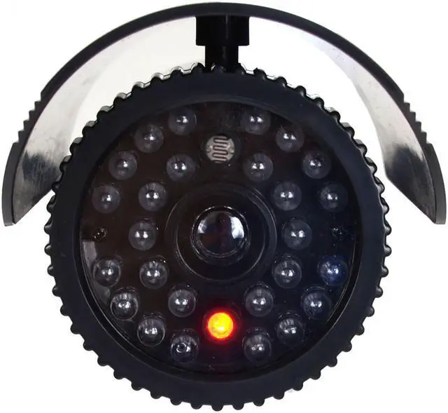 Alt view image 4 of 5 - VideoSecu 2 Pack Fake Security Camera Dummy Infrared IR LED Light CCTV Home Bullet with Blinking Flashing Light Indoor Imitation Simulated Surveillance BFB