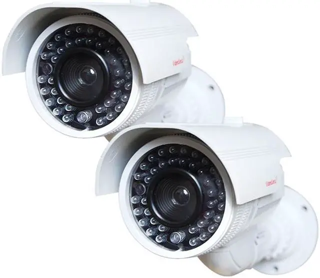 Main image of VideoSecu 2 CCTV Dummy Fake Infrared LEDs Flashing Light Surveillance Security Camera with Free Decal C5B