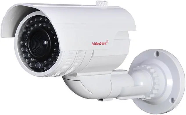 Alt view image 2 of 3 - VideoSecu 2 CCTV Dummy Fake Infrared LEDs Flashing Light Surveillance Security Camera with Free Decal C5B