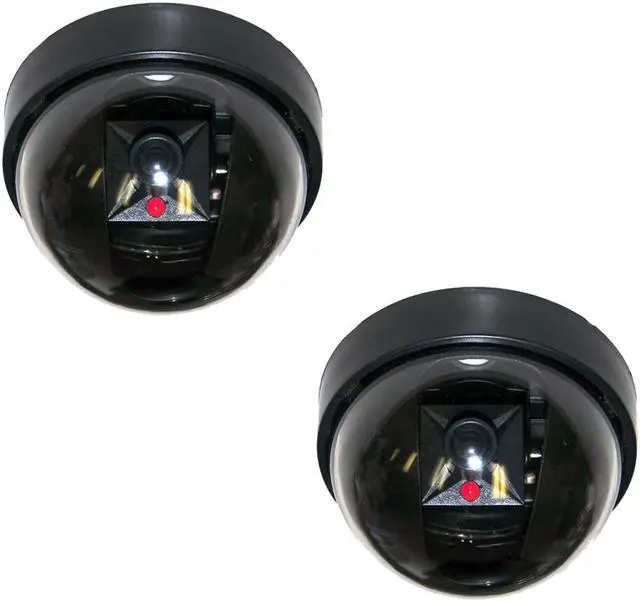Main image of VideoSecu CCTV 2 Pack Dome Dummy Security Camera Home Surveillance Camera Fake with Flashing LED Light Simulated Indoor bfp