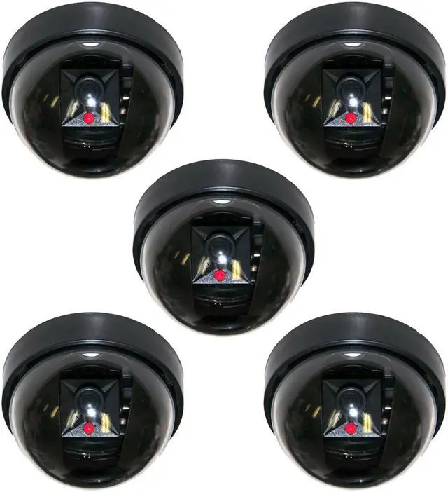 Main image of VideoSecu 5 Fake Dummy Imitation Dome Security Camera Simulated with Flashing Blinking Light CCTV Surveillance BKK