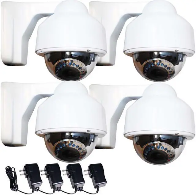 Main image of VideoSecu 4 Weatherproof Outdoor Indoor Security Camera Varifocal 3.5-8mm Lens 700TVL Built-in 1/3" Sony Effio CCD IR Day Night Vision with 4 Power Supply for CCTV Surveillance DVR System C4N