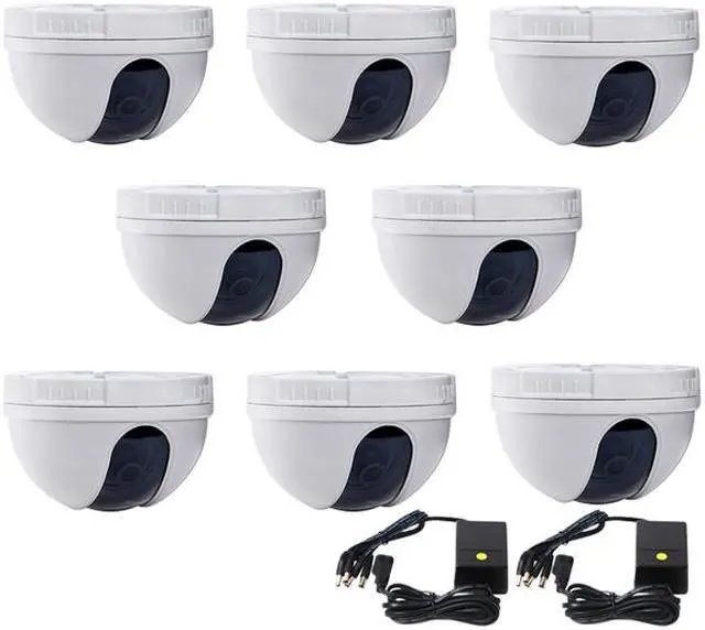 Main image of VideoSecu CCTV 8 Dome Security Camera CCD Wide Angle 420TVL with 2 Pack 4 Channel Power Supply and Warning Decals for Surveillance DVR System BLW
