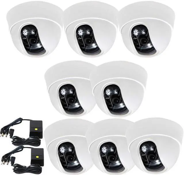 Main image of VideoSecu CCTV Home 8 Dome Security Camera Built-in 1/3" Sony Effio CCD 600 TVL High Resolution 3.6mm Wide Angle View Lens with 2x 4CH Power Supply for DVR Home Surveillance System AN6