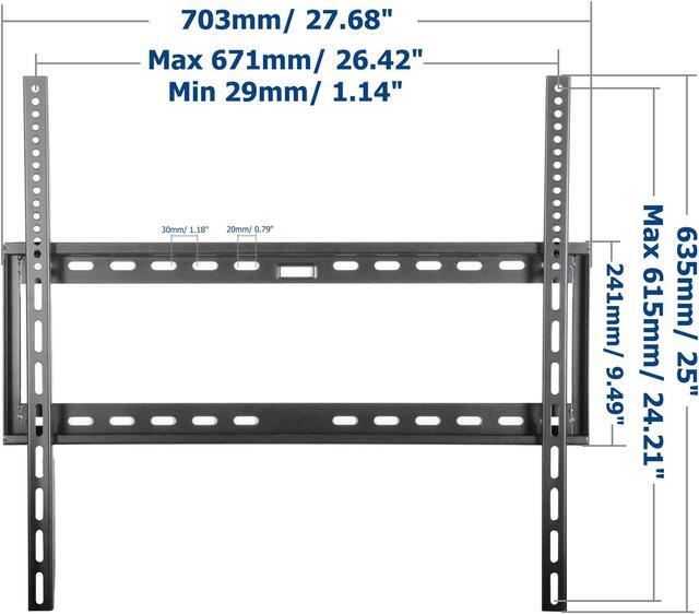 Alt view image 3 of 5 - VideoSecu Slim UHD LED LCD Plasma TV Wall Mount for Sony LG Panasonic Toshiba Sharp Westinghouse 32 37 39 40 42 46 47 48 50 51 55 58 60 65" Flat Panel Screen Displays with Loading 165lbs BXS
