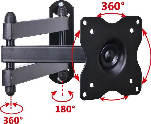 Main image of VideoSecu Full Motion TV Wall Mount for most 17 19 20 24 26 27 28 29" Monitor LCD LED UHD HDTV Heavy Duty Bracket with Tilt Swivel Articulating Arm - 44lbs, VESA 75x75/100x100mm BHP