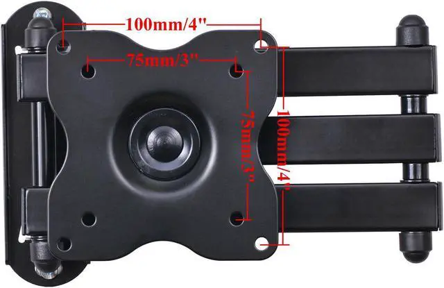 Alt view image 3 of 3 - VideoSecu Full Motion TV Wall Mount for most 17 19 20 24 26 27 28 29" Monitor LCD LED UHD HDTV Heavy Duty Bracket with Tilt Swivel Articulating Arm - 44lbs, VESA 75x75/100x100mm BHP
