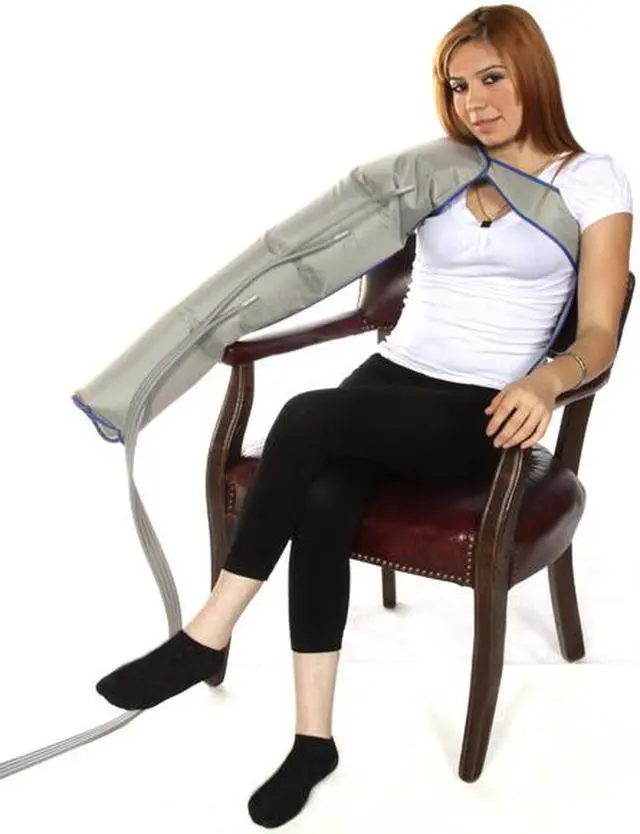 Main image of POWERPRESS RECOVERY UNIT Gradient Sequential Compression Pump w/ 4 Chamber Arm Sleeve Garment Complete Set (Arm with Shoulder). Made in U.S.A.