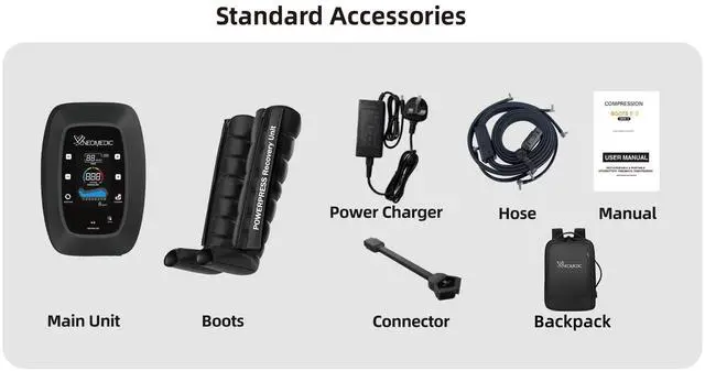 Alt view image 3 of 7 - Portable PowerPress Leg Massager with 8 Air Chambers XL Full Leg Pair