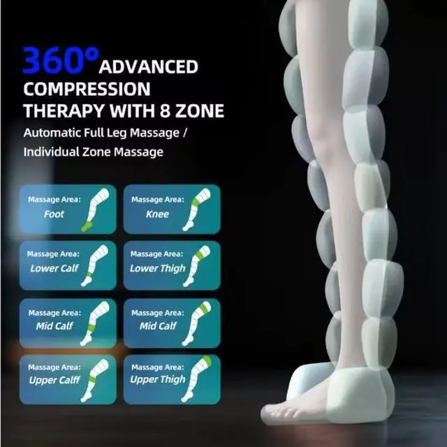 Alt view image 6 of 7 - Portable PowerPress Leg Massager with 8 Air Chambers XL Full Leg Pair