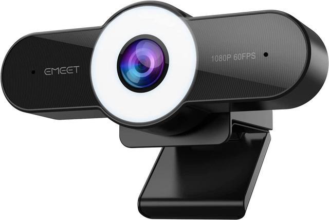 Webcam with Ring Light 1080P 60fps and Privacy Cover