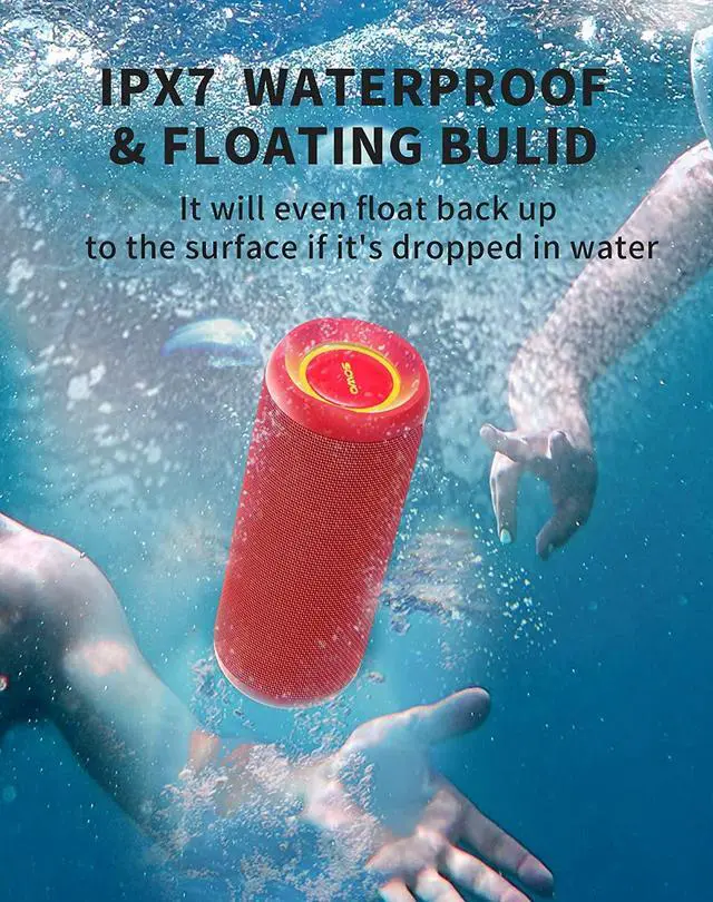 Alt view image 4 of 7 - SOWO Portable Bluetooth Speaker, Waterproof Speaker IPX7, 25W Loud Wirelss Speaker with Big Audio and Punchy Bass, Outdoor Bluetooth Speaker for Party, Beach, Travel, Girls Gifts