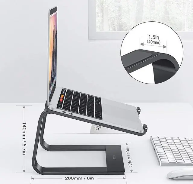 Alt view image 2 of 7 - Laptop Stand, Detachable Laptop Mount, Aluminum Laptop Holder Stand for Desk, Compatible with MacBook Air/Pro, Dell, HP, Lenovo and All Laptops (11-16 inch), Black