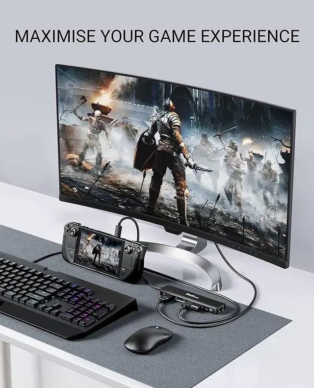 Alt view image 7 of 7 - USB C Hub Ethernet, USB C Dongle Adapter with 4K 60Hz HDMI, 1Gbps Ethernet, 100W PD, SD/Micro SD, 2 USB 3.0, Dockteck 7-in-1 USB C Dock for MacBook Air/Pro M1, iPad Pro/Air, Surface Pro, Steam Deck