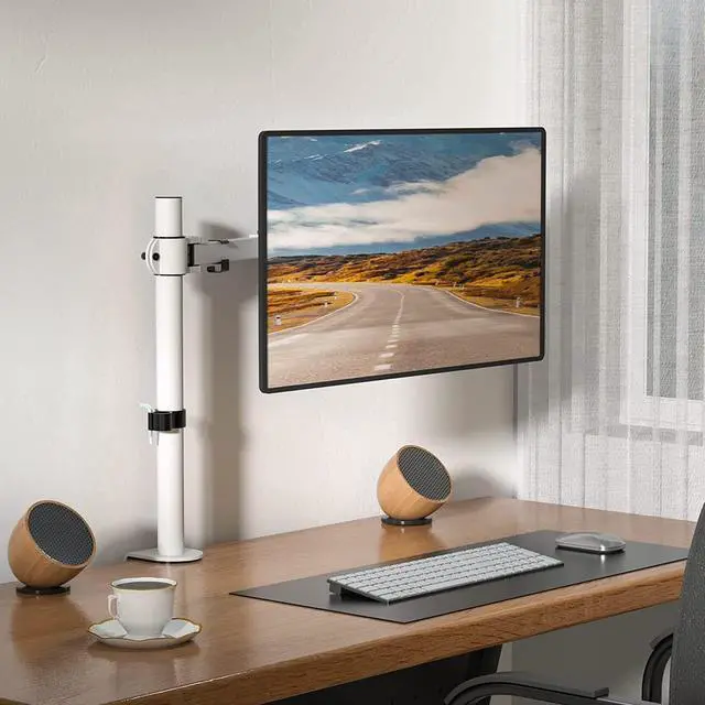 Alt view image 2 of 7 - WALI Monitor Arm Mount for Desk, Single Computer Desk Mount, Monitor Bracket Mount Stand Single, up to 32 inch, 22 lbs (M001-W), White