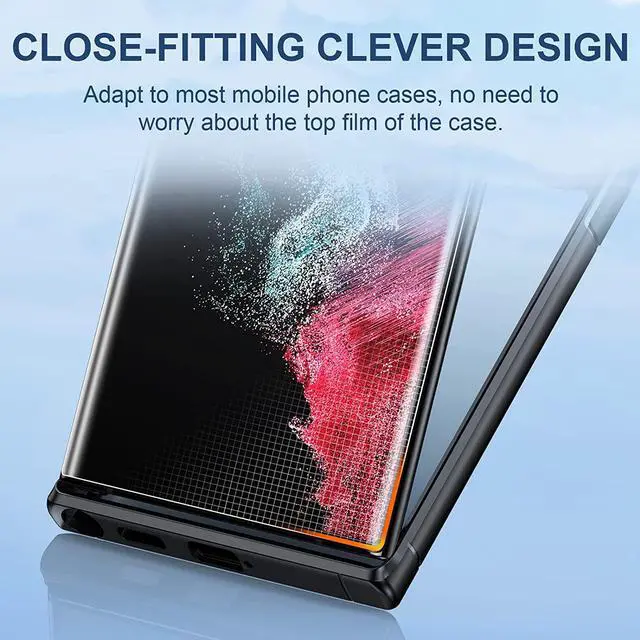 Alt view image 6 of 6 - 3 Pack for  Galaxy S22 Ultra Screen Protector [Not Glass] [Support Fingerprint Unlock] Bubble Free with Easy Installation Tool 3D Curved Max Coverage for S22 Ultra 6.8-inch