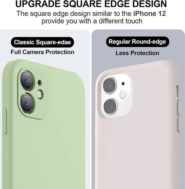 Alt view image 3 of 7 - Compatible with iPhone 11 Case, Upgraded Liquid Silicone with [Square Edges] [Camera Protection] [Soft Anti-Scratch Microfiber Lining] Phone Case for iPhone 11 6.1 inch - Matcha