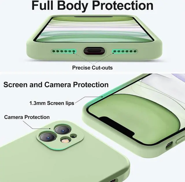 Alt view image 4 of 7 - Compatible with iPhone 11 Case, Upgraded Liquid Silicone with [Square Edges] [Camera Protection] [Soft Anti-Scratch Microfiber Lining] Phone Case for iPhone 11 6.1 inch - Matcha