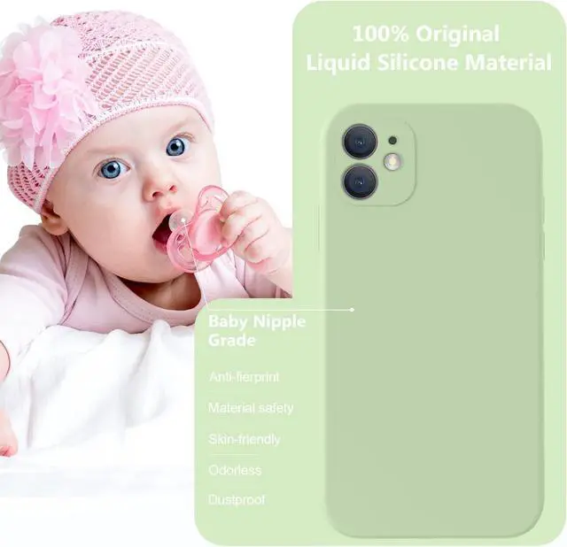 Alt view image 7 of 7 - Compatible with iPhone 11 Case, Upgraded Liquid Silicone with [Square Edges] [Camera Protection] [Soft Anti-Scratch Microfiber Lining] Phone Case for iPhone 11 6.1 inch - Matcha