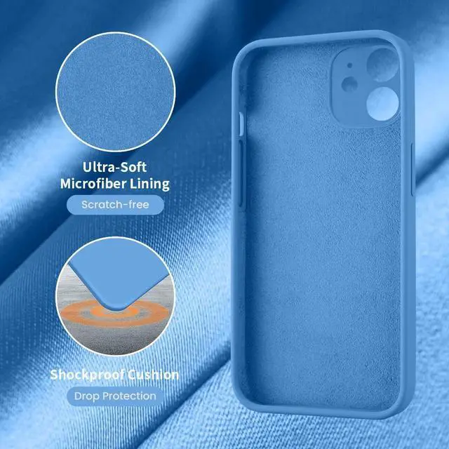 Alt view image 4 of 5 - Cordking Designed for iPhone 11 Case, Silicone [Straight Edge] & [Camera Protecion] Upgraded Phone Case with Soft Anti-Scratch Microfiber Lining, 6.1 inch, Blue