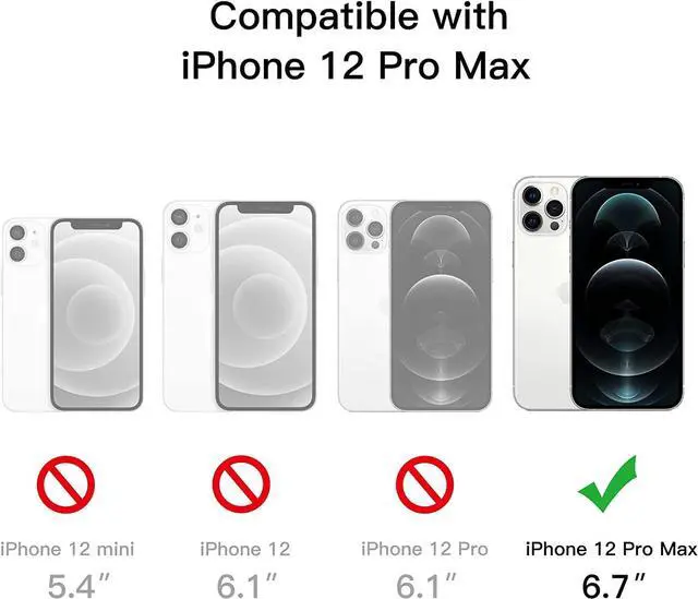 Alt view image 2 of 7 - JETech Magnetic Case for iPhone 12 Pro Max 6.7-Inch Compatible with MagSafe Wireless Charging, Shockproof Phone Bumper Cover, Anti-Scratch Clear Back (Clear)