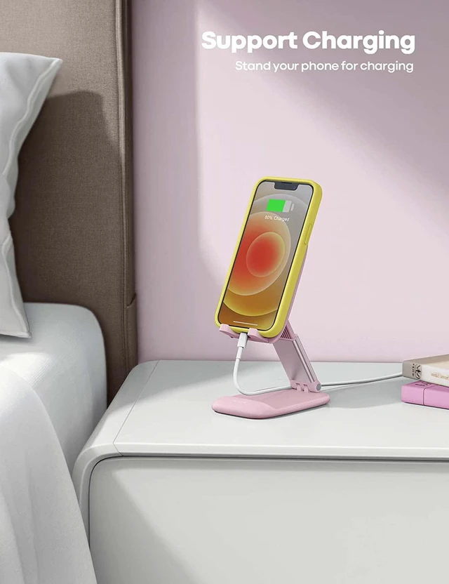 Alt view image 3 of 7 - Pink Phone Holder Desk Accessories - Rose Gold Office Holder