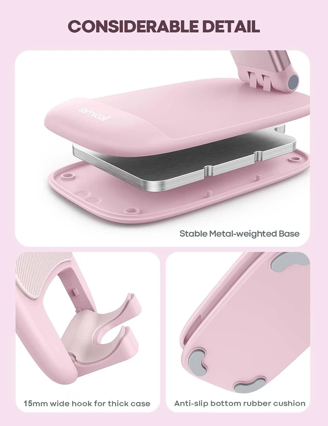 Alt view image 6 of 7 - Pink Phone Holder Desk Accessories - Rose Gold Office Holder