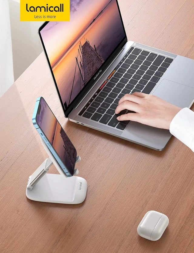 Alt view image 7 of 7 - White Cell Phone Stand for Desk Phone Holder