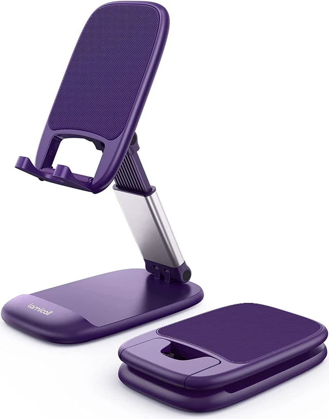 Main image of Purple Phone Holder for Desk - Dark Purple Cellphone Stand