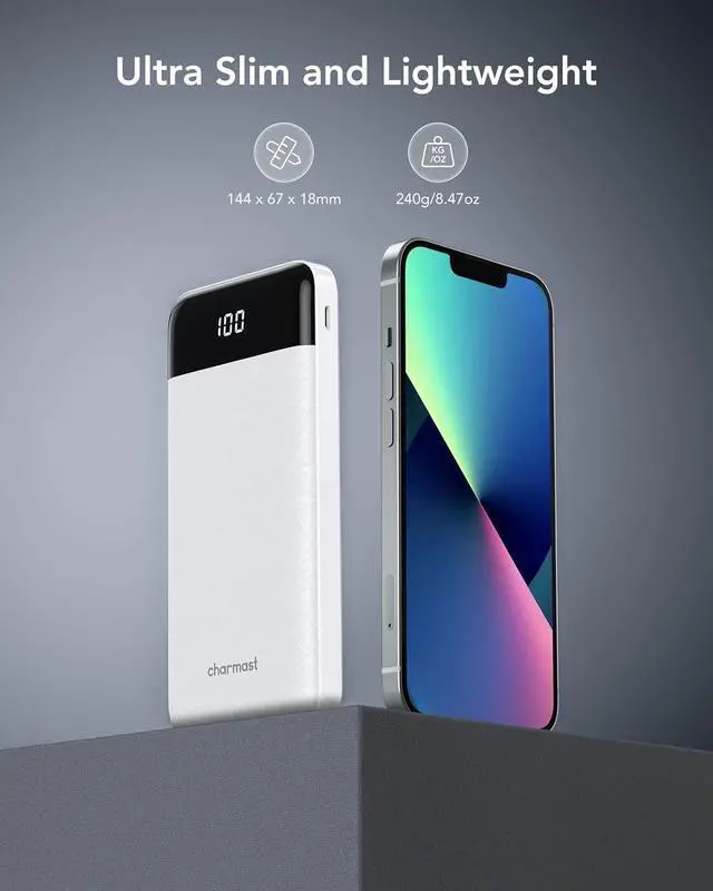 Alt view image 5 of 7 - Portable Charger with Built in Cables, Portable Charger with Cords Wires Slim 10000mAh Travel Battery Pack 6 Outputs 3 Inputs 3A Fast Charging Power Bank for Samsung Google Pixel LG Moto iPhone iPad