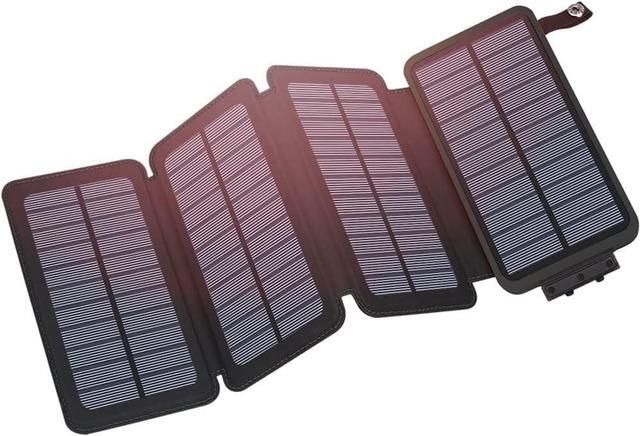 Main image of Hiluckey Solar Charger Power Bank 25000mAh USB C Fast Charging Portable Phone Charger with 4 Solar Panels & 3 USB Outputs for iPhone Tablet
