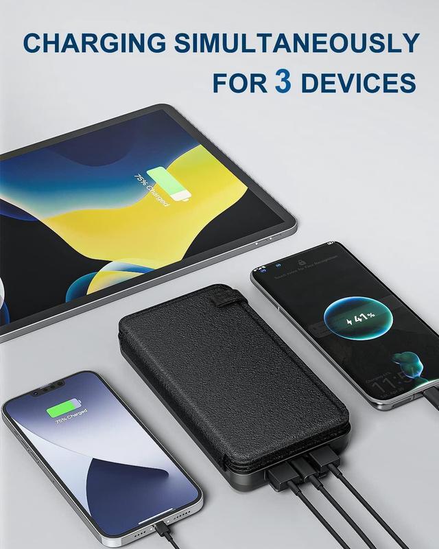 Alt view image 5 of 7 - Hiluckey Solar Charger Power Bank 25000mAh USB C Fast Charging Portable Phone Charger with 4 Solar Panels & 3 USB Outputs for iPhone Tablet
