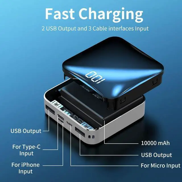 Alt view image 3 of 6 - T-CORE Power Bank The Smallest and Lightest 10000mAh External Battery Ultra-Compact High-Speed Charging Technology Portable Charger for iPhone, Samsung Galaxy S20/21 Silver