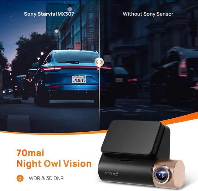 Alt view image 3 of 7 - 70mai Dash Cam Lite, 1080P Full HD, Smart Dash Camera for Cars, Sony IMX307, Built-in G-Sensor, 130° Wide Angle FOV, WDR, Night Vision, Loop Recording