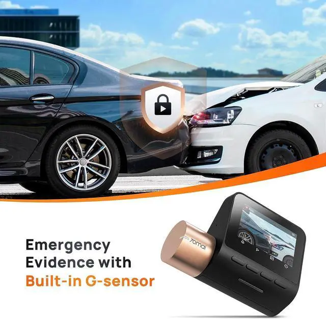 Alt view image 4 of 7 - 70mai Dash Cam Lite, 1080P Full HD, Smart Dash Camera for Cars, Sony IMX307, Built-in G-Sensor, 130° Wide Angle FOV, WDR, Night Vision, Loop Recording