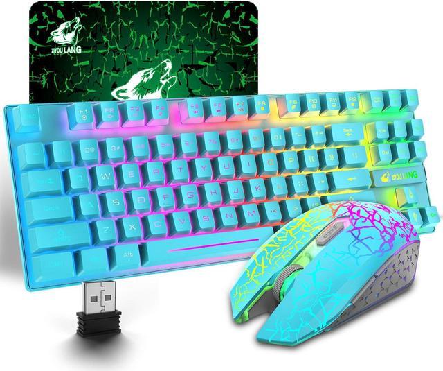 Wireless Keyboard and Mouse,Rechargeable Backlit Keyboard Mouse with 3800mAh Battery,PBT Keycaps and Mute Gaming Mouse for Desktop Computer PC 