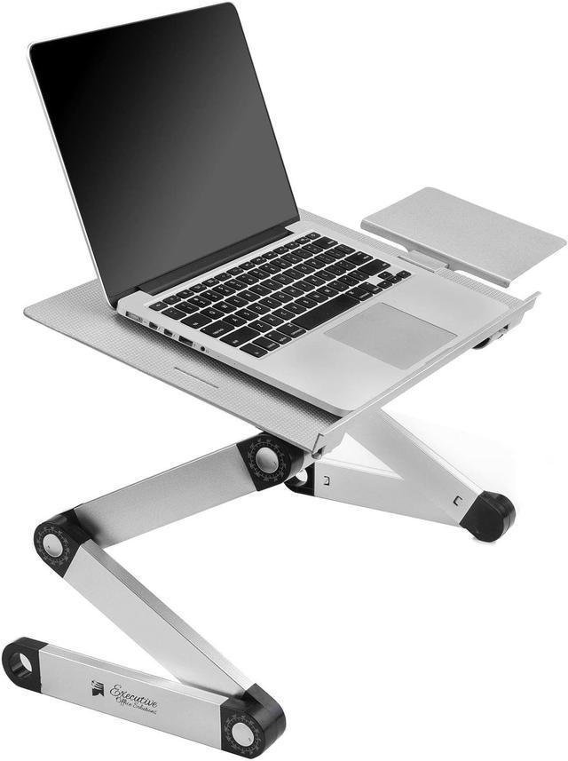 Adjustable Laptop Stand Foldable Aluminum Laptop Desk With Large Cooling  Fan & Mouse Pad For Bed, Sofa & Couch Lap Tray