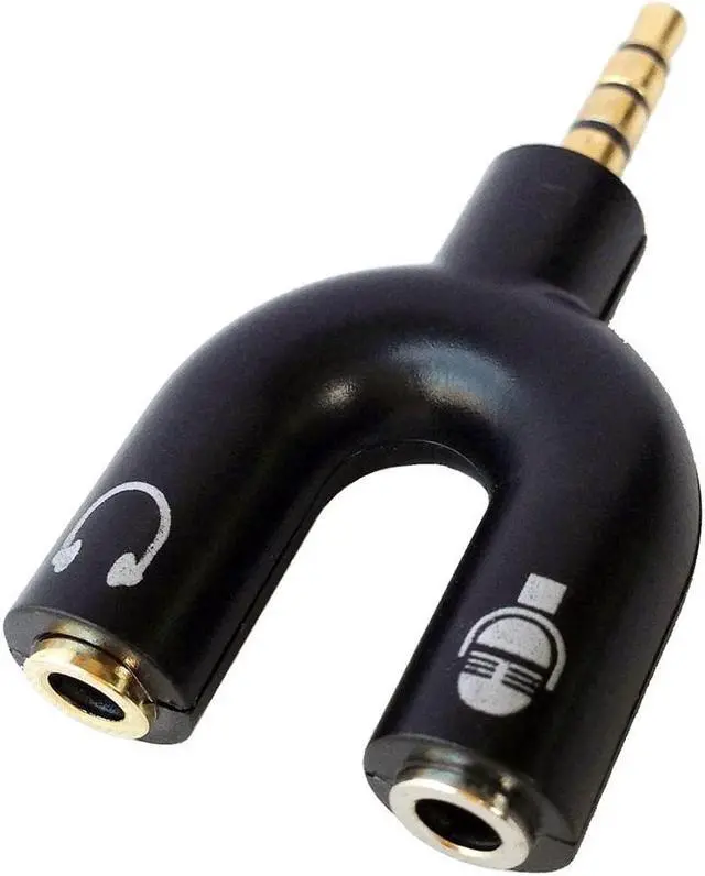 Main image of 3.5mm Male to 2 Female Headphone Mic Audio Y Splitter Adapter with Separate Headphone/Microphone Plugs