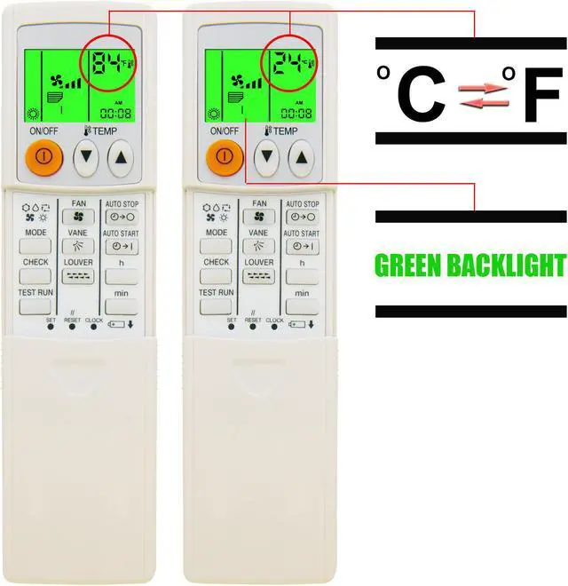 Alt view image 2 of 7 - Replacement Remote Control for Mitsubishi Electric AC Air Conditioner PKFY-P08NHMU-E2 PKFY-P12NHMU-E2 PKFY-P15NHMU-E2 PKFY-P18NHMU-E2 PKFY-P24NKMU-E2.TH PKFY-P30NKMU-E2.TH PKFY-P15VBM-E PKFY-P20VBM-E