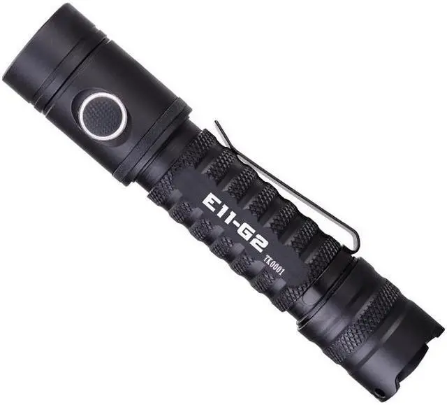 Main image of Powertac E11-G2--1300 Lumen Dual-Switch Type-C Rechargeable LED EDC/Tactical Flashlight Powered by 18650x1(included)