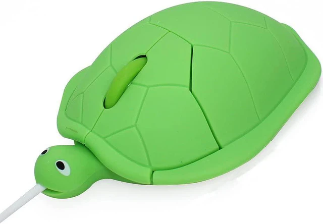 Main image of elec Space Cute Animal Turtle Shape USB Wired Corded Mouse Optical Mice for Notebook PC Laptop Computer 1200DPI 3 Buttons with 3.6 Feet Cord (Green)